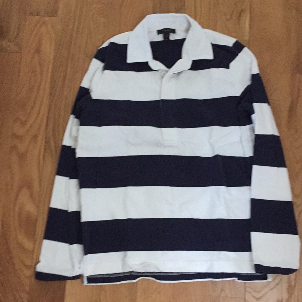 J CREW STRIPED COLLARD SHIRT